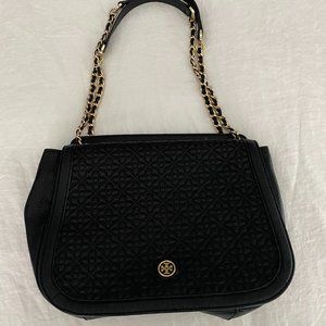 Tory Burch Black Leather Marion Bag